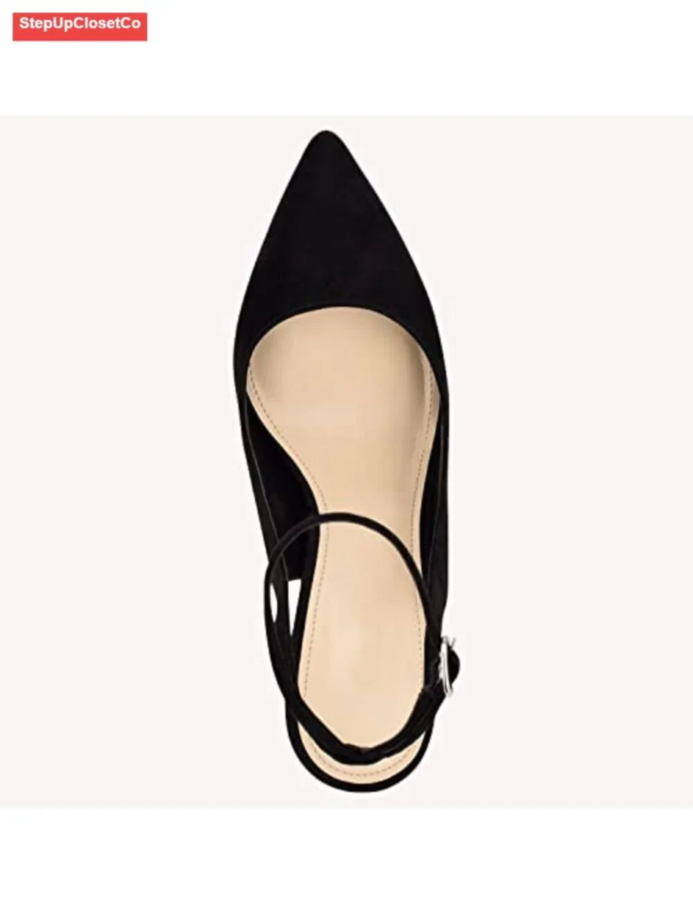 Womens Pointed Toe Slingback Heels High Heel Wedding Pumps Faux Leather